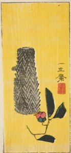 Kamelya ve sepet, isimsiz bir harimaze yaprağının bölümü by Utagawa Hiroshige