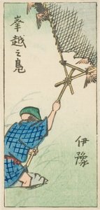 Iyo Eyaletinde Yaban Ördeği Yakalamak (Iyo, okoshi no kamo), sayfa no. "İllerin Kesik Resimleri (Kunizukushi harimaze zue)" serisinden 16 by Utagawa Hiroshige