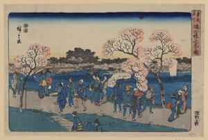 Chery boso MS Aong g Sumida Nehri. Sumida Hanami çizimi by Utagawa Hiroshige