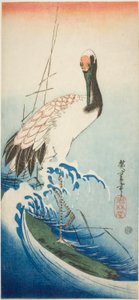 Vinç ve dalgalar by Utagawa Hiroshige