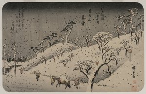 Edo Çevresinin Sekiz Görünümü serisinden Asuka Tepesinde Akşam Karı by Utagawa Hiroshige