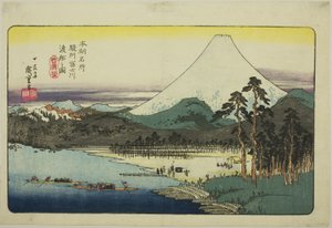 Feribot Teknesi C Rossing Tefuji Nehri, ancak P Rovinse (bir sake Fujikawa feribotu figürü), "Fa net s Pa back of Japan (Honcho
