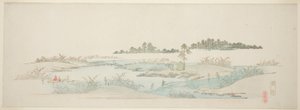 Hagi Tapınağı (Hagidera), "Edo Çevresinin On Üç Görünümü" serisinden by Utagawa Hiroshige