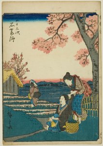 Ishiyakushi, serinin "elliinci lee S sesleri" kentsel derecenin "(Bay Otsuka)," kaba bir k w s te figre kentsel derecesi (kişi şehir) Her zaman) by Utagawa Hiroshige