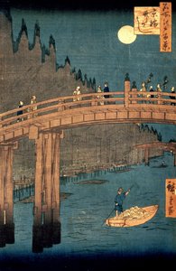 Kyoto bridge by moonlight, from the series 