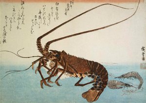 Istakoz ve Karides, 1832-1834. by Utagawa Hiroshige