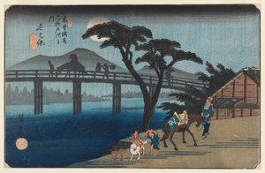 Nagakubo, no.28, Kisokaido Otoyolunun 69 istasyonu serisinden, 1835-40 (tahta baskı) by Utagawa Hiroshige