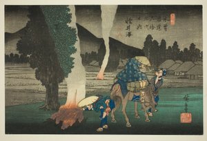 nın-nin. 19: Karuizawa, rom te serisinin "xty-dokuz S Tachion s of te kiso kaido (Kisokai do Rokujukyu yandaki ev)" by Utagawa Hiroshige