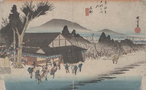 52 'Ishibe: Tokaido'nun 53 İstasyonundan Megawa Köyü', c.1833