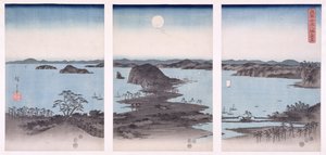 Panorama of Views of Kanazawa Under Full Moon, from the series 