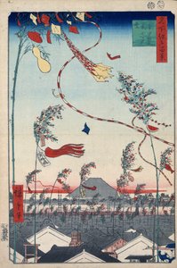 Tanabata Festivali, 1856-1858 sırasında Şehir Boyunca Refah. by Utagawa Hiroshige