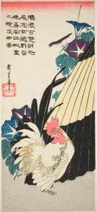 Horoz, şemsiye ve sabah zaferleri by Utagawa Hiroshige