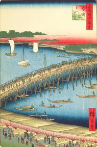 Ryogoku Köprüsü ve Büyük Nehir Kıyısı, Edo