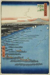 Samezu çekirdek birinci üye katmanı Shinagawa (Güney-Şinagawa Samezu sahili), "Sır dalı ve kırmızı fanetin Edo Görünümü (Edo