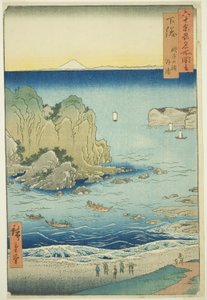 Shimosa Eyaleti: Dış Körfezdeki Choshi Plajı (Shimosa, Choshi no hama Toura), "Altmış Tek İldeki Ünlü Yerler (Rokujuyoshu meisho zue)" serisinden by Utagawa Hiroshige
