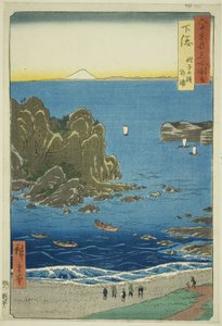 Shimosa Eyaleti: "Altmış Tek Bölgedeki Ünlü Yerler (Rokujuyoshu meisho zue)" dizisinden Choshi Plajı