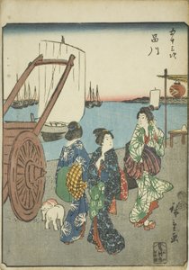 Shinagawa, serinin "ellinci lee S sesleri" kentsel derecesi "(Bay Omotoyama)," kaba bir kw s te figur kentsel derecesi (kişi kentsel derecesi) ) by Utagawa Hiroshige