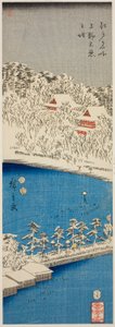 Ueno'daki Shinobazu Göleti (Ueno Shinobazu no ike), "Edo'daki Ünlü Yerler (Edo meisho)" dizisinden by Utagawa Hiroshige