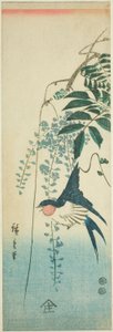 Kırlangıç ve wisteria by Utagawa Hiroshige