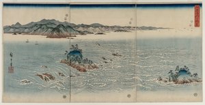 Awa Girdapları, 1857. by Utagawa Hiroshige