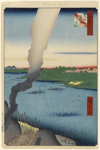 Çini Fırınlar ve Hashiba Feribotu, Sumida Nehri, Edo