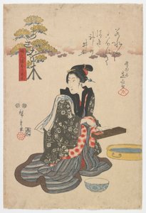 Zenginlik ve Refah Getiren Ağaçlar: Asaoki, Edo dönemi, 1847 (renkli tahta baskı)