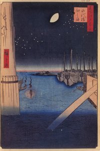 Tsukudajima and Eitai Bridge One Hundred Famous Views of Edo, 1856-1858 by Utagawa Hiroshige