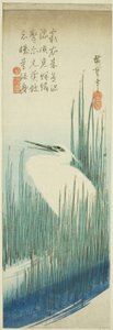 Beyaz balıkçıl ve fırçalar by Utagawa Hiroshige