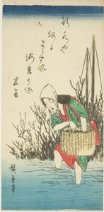 Deniz yosunu toplayan kadın by Utagawa Hiroshige