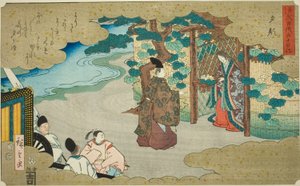 Yugao, "Genji Masalının Elli Dört Bölümü (Genji monogatari gojuyonjo)" serisinden by Utagawa Hiroshige