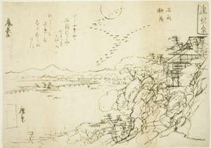 "Omi Eyaletinde Sekiz Manzara (Omi hakkei)" serisinden Ishiyama Tapınağı