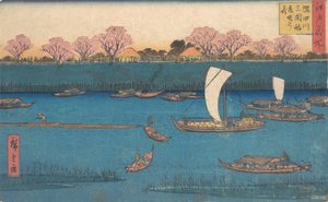Sumida Nehri Çiçek tadında bir tur. by Utagawa Hiroshige II