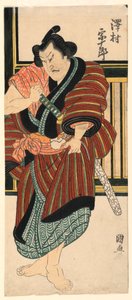 Fragman: Sawamura Sojuro kılıcını çekiyor by Utagawa Kuninao