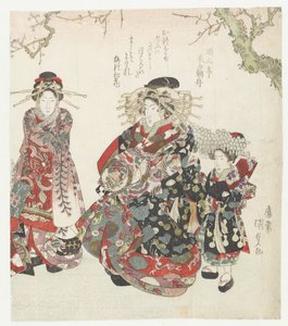 İki hizmetçi ile fahişe by Utagawa Kunisada (I)