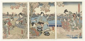 Doğu Genji için Bir Bahar Ziyafeti Azuma Genji hana no yuen (nesnedeki başlık) by Utagawa Kunisada (I)
