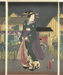 Tam çiçek açan süsen by Utagawa Kunisada (I)
