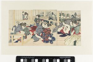 Aşk çiftleri kışın terasta by Utagawa Kunisada (I)