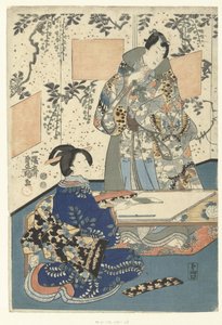 Prens Genji ve saray hanımı by Utagawa Kunisada (I)