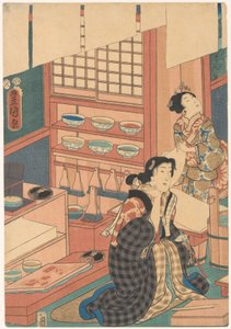 Kadınlar resim yapar (sol kısım) by Utagawa Kunisada (I)