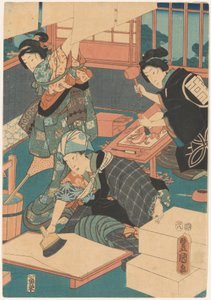 Kadınlar resim yapar (orta kısım) by Utagawa Kunisada (I)
