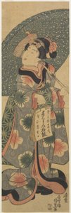 (Elinde Bir Defter Tutan Kız), Ocak 1843 by Utagawa Kunisada