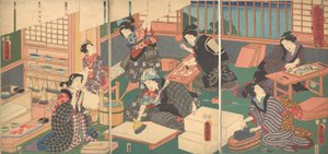 Esnaf, Dört Sınıfın Güncel Parodisi serisinden, 19. yüzyıl., 19. yüzyıl. by Utagawa Kunisada
