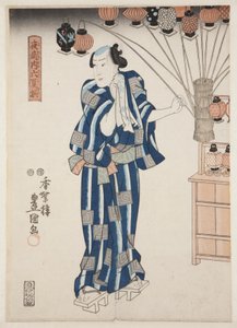 Fener Satıcısı (Andon-uri) (renkli tahta baskı) by Utagawa Kunisada