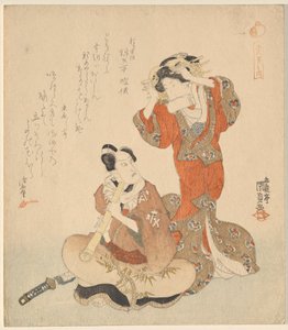 The Five Chivalrous Dandies dizisinden erkek ve kadın by Utagawa Kunisada