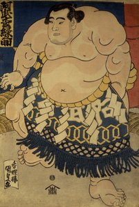 Sumo güreşçisi Abumatsu Rokunosuke, c.1835 (oba boyutu, renkli tahta baskı)