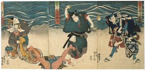 Tiyatro Sahnesi, 1844 by Utagawa Kunisada