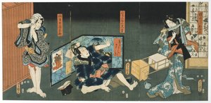 Tiyatro Sahnesi, 1844 by Utagawa Kunisada