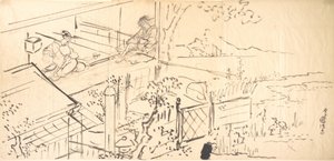 Bir Çayevinden Manzaranın Keyfini Çıkaran İki Nezaket by Utagawa Kunisada