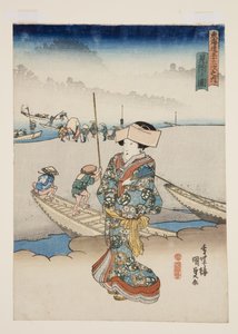 View of Mitsuke (Mitsuke no zu) (colour woodblock print) by Utagawa Kunisada