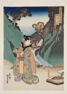 Okabe'nin görünümü (Okabe no zu) (renkli tahta baskı) by Utagawa Kunisada